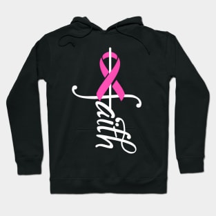 Faith Cancer Support Ribbon Breast Cancer Awareness Hoodie